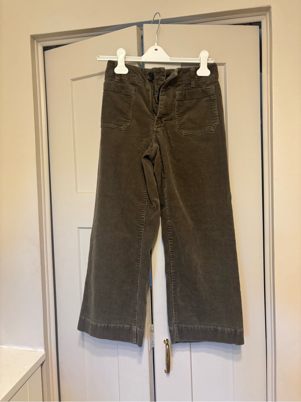 Quince Organic Stretch Corduroy Cropped Wide Leg Pants